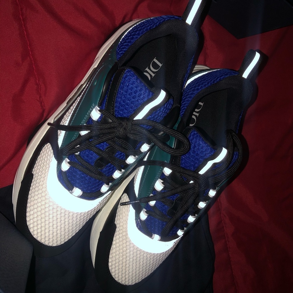 B22 Dior Sneakers Calf Mesh BLUE/BLUE - Picture 11 of 13